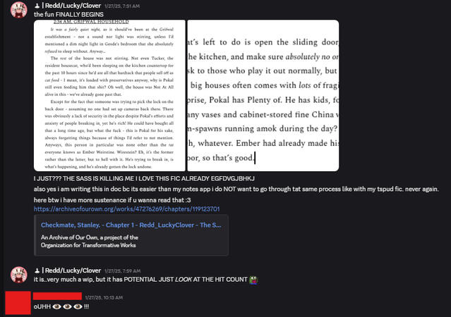 Sharing a TSPUD fanfiction with a 15yr old, next image highlights some of the questionable captions of this literature.