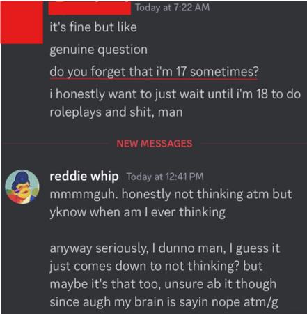 Redd's reasoning for previous conversation.